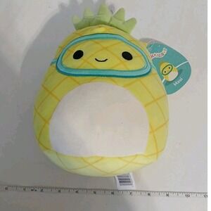 Squishmallows Maui the Pineapple 8" Plush with Snorkel Goggles Yellow Kellytoy